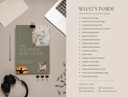 The Discipline Reset Guide- Master the art of relaying on Discipline & Consistency not motivation.